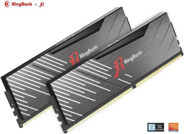 Main image of KingBank Computer Desktop Memory Ram Hynix M-die  DDR5 32GB(2x16GB)  6400MHz CL32 1.4V with Heatsink for Desktop Computer High Performance Gaming