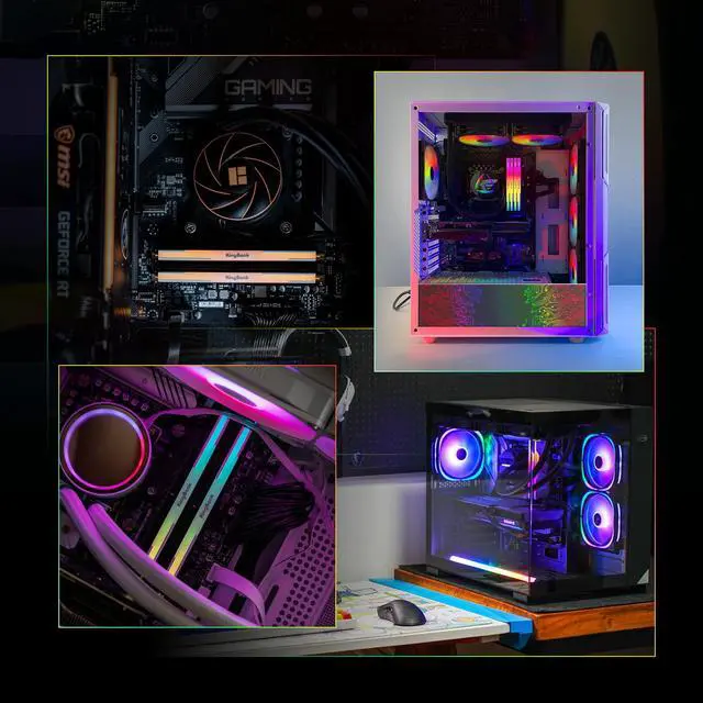 Alt view image 8 of 7 - KingBank RGB Computer Desktop Memory Ram DDR5 32GB(2x16GB) 6000MT/s CL36 1.35V Overclocking XMP 3.0 & AMD Expo with Heatsink for PC Gaming/Office/PS