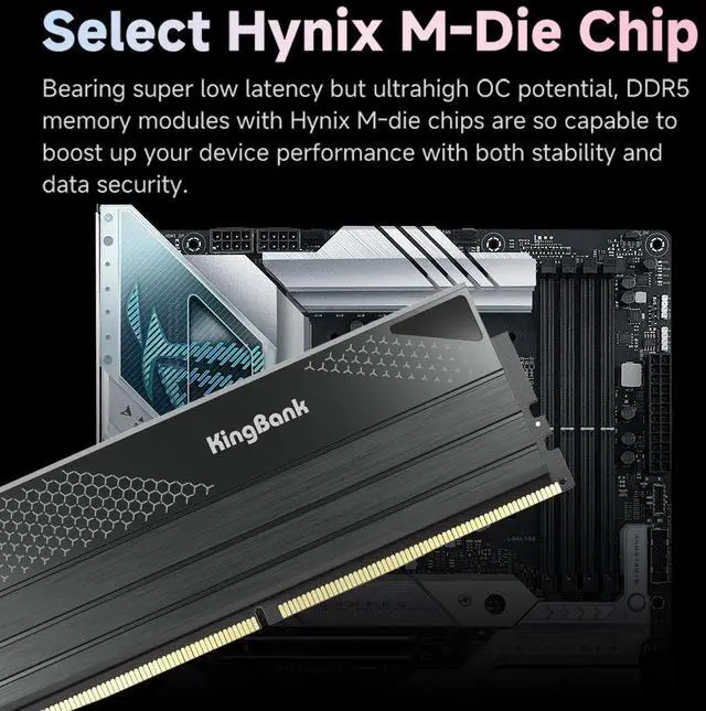 Alt view image 3 of 7 - Computer Desktop Memory Ram Hynix M-die DDR5 48GB(2x24GB) 8400MT/s CL38 1.5V with Heatsink for PC Gaming/Office/PS