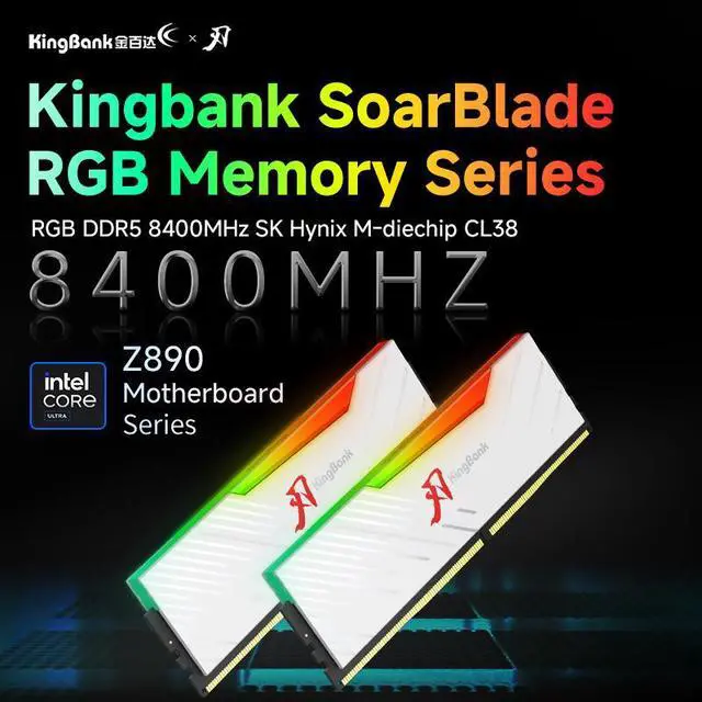 Alt view image 2 of 7 - RGB Computer Desktop Memory Ram Hynix M-die DDR5 48GB(2x24GB) 8400MT/s CL38 1.5V with Heatsink for PC Gaming/Office/PS