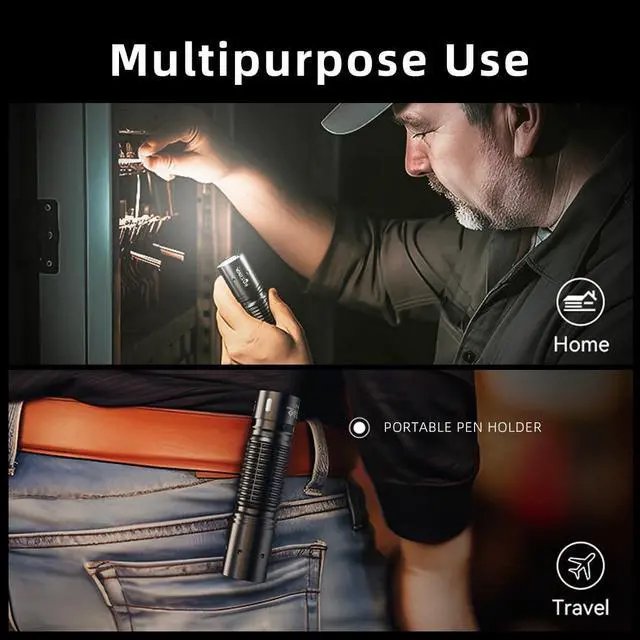 Alt view image 6 of 7 - WARSUN LED Rechargeable Flashlight, Compact 700LM LED Handheld Flashlights with Type-C Charging, Durable Aluminium Alloy, 3 Modes Functionality, Water-Resistant & Drop-Resistant(2 Pack)