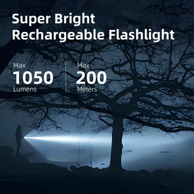 Alt view image 3 of 7 - WARSUN LED Rechargeable Flashlight, Compact 700LM LED Handheld Flashlights with Type-C Charging, Durable Aluminium Alloy, 3 Modes Functionality, Water-Resistant & Drop-Resistant(2 Pack)