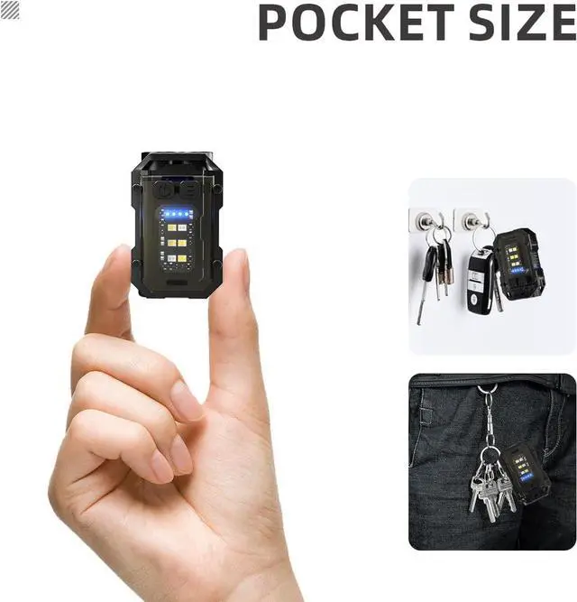 Alt view image 3 of 7 - WARSUN Mini LED Flashlight Rechargeable Keychain Torch Light with Clip Headlight for Outdoor Camping Hiking Emergency