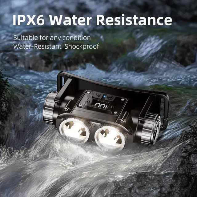 Alt view image 7 of 7 - WARSUN Rechargeable LED Headlamp, Falcon Series - 1500 Lumens, Aluminum Alloy+ABS, IPX6 Water Resistant, Extended Battery Life  Perfect for Camping, Hiking, and Industrial Use
