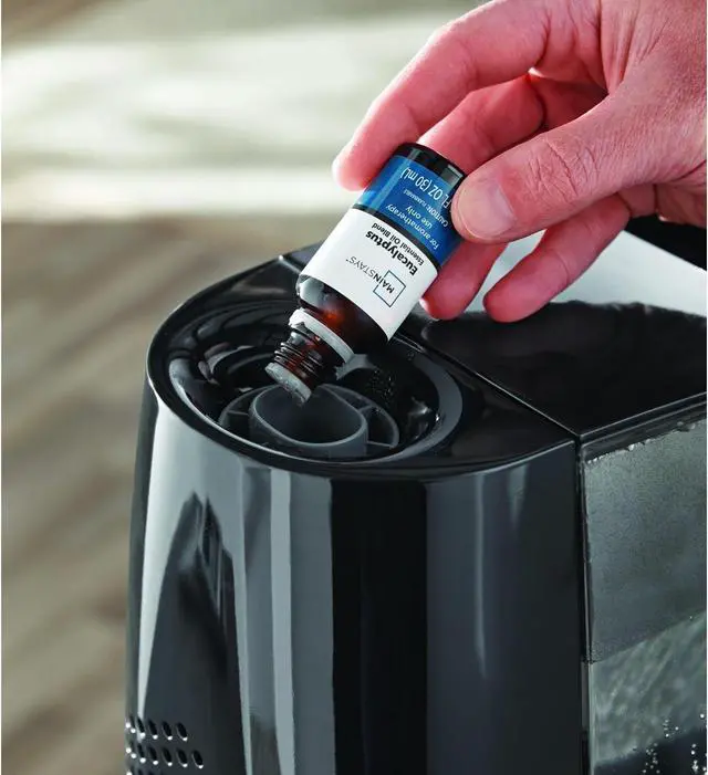 Alt view image 3 of 5 - Toytexx Inc Mainstays 4.5L Warm Mist Humidifier, Filter Free Warm Moisture Humidifier with 2 Modes, Essential Oil Tray, Auto Off for Home, Bedroom, Winter, Dry Skin Relief