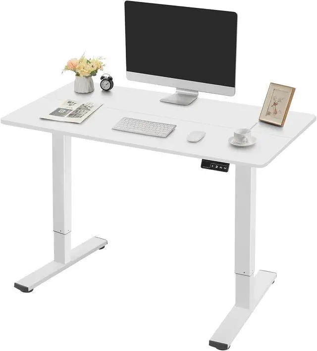 Main image of Toytexx Inc Electric Standing Desk, 120 x 60 cm Steel Adjustable Height Desk, Quick Assembly, Ultra-Quiet Motor - SM22F-05R-1260 - White