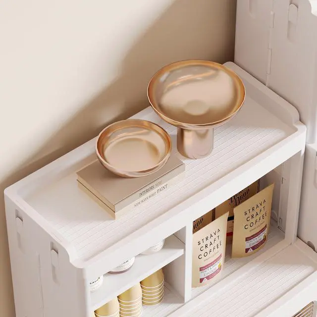 Alt view image 4 of 6 - Toytexx Inc Mobile Storage Cabinet with Transparent Doors, Open Storage Shelves, 360° Rolling Wheels - 8851-2