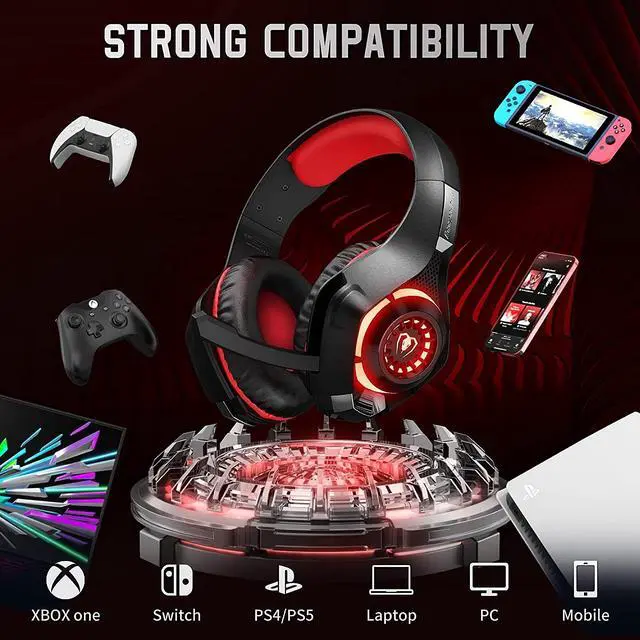 Alt view image 4 of 7 - Toytexx Inc GM-1 Gaming Headset, Over-Ear Gaming Headphones with Noise Cancelling Mic, Premium Stereo, Lightweight for PS4, PS5, PC, Xbox