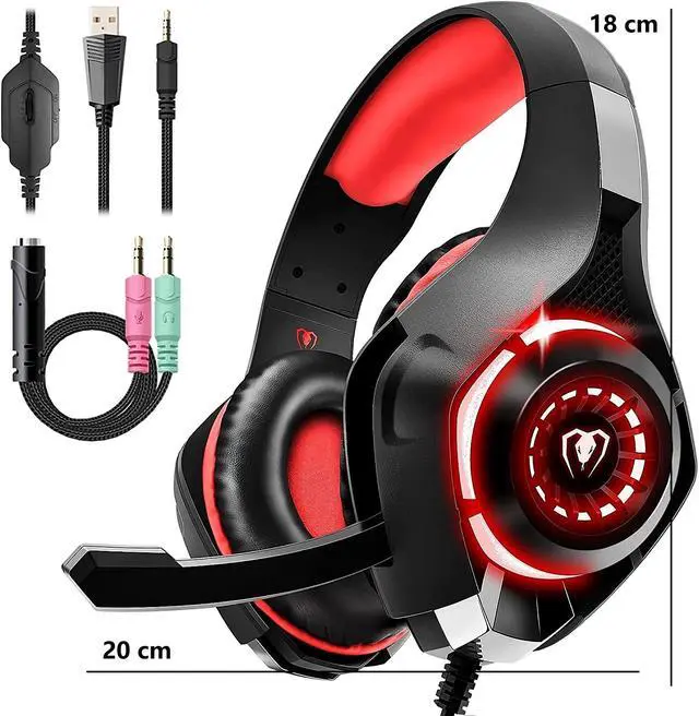 Alt view image 7 of 7 - Toytexx Inc GM-1 Gaming Headset, Over-Ear Gaming Headphones with Noise Cancelling Mic, Premium Stereo, Lightweight for PS4, PS5, PC, Xbox
