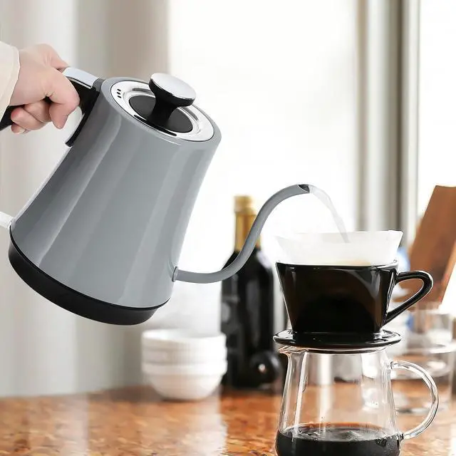 Alt view image 7 of 7 - Toytexx Inc Gooseneck Electric Kettle, 1000W Stainless Steel, Auto Shut-Off, Boil-Dry Protection Gray