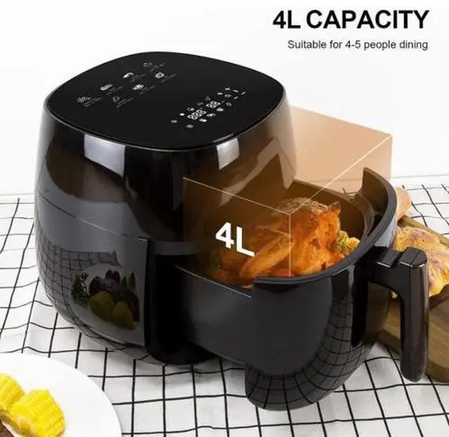 Alt view image 5 of 6 - Toytexx Inc 4L Air Fryer, 1400W, 7 Preset Modes, LED Touch Screen, Non-Stick Basket, Auto Shut-Off