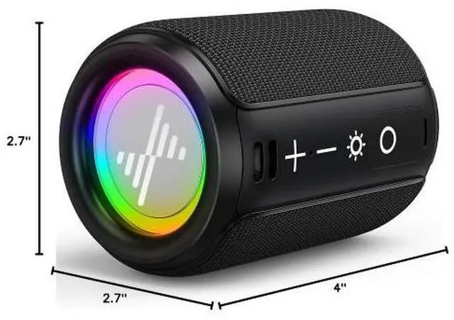 Alt view image 2 of 4 - Toytexx Inc Portable RGB LED Bluetooth Speaker with TWS, IPX5 Waterproof, TF Card Slot  Wireless Speaker for Travel, Parties, Beach & Home