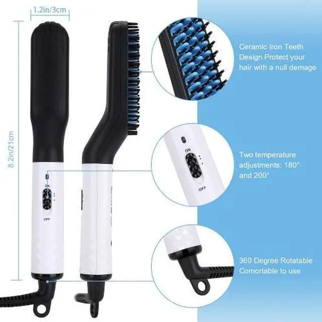 Alt view image 2 of 5 - Toytexx Inc 2-in-1 Hair & Beard Straightening Brush for Men  Electric Heated Comb with Anti-Scald Design