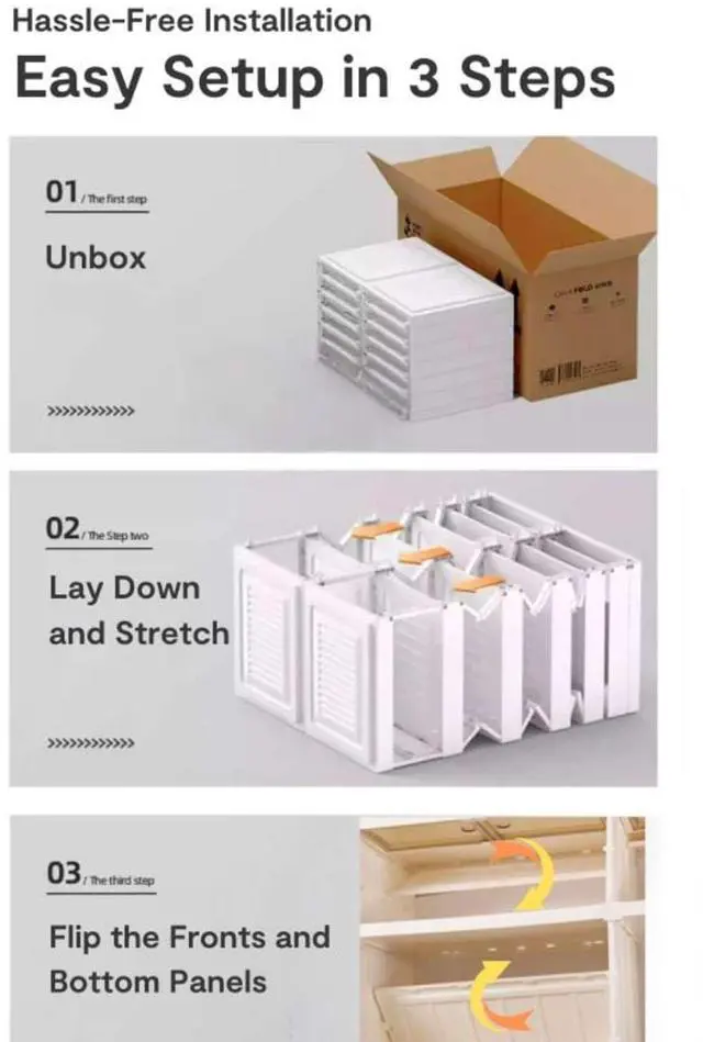 Alt view image 4 of 4 - Toytexx Inc 8-Tier Foldable Shoe Cabinet, 140cm Stackable Shoe Storage Tower with Doors, Space-Saving Shoe Rack Organizer for Closet, Entryway & Bedroom