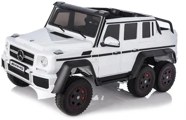 Main image of Toytexx Inc 24V Licensed White Mercedes-AMG G63 6x6 Kids Ride-On Car, 2-Seater, Remote Control, Deluxe Edition