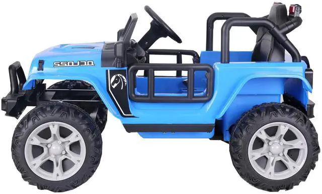 Alt view image 7 of 7 - Toytexx Inc 12V S605 Kids Ride-On Jeep Wrangler Truck, Remote, LED, MP3, Blue