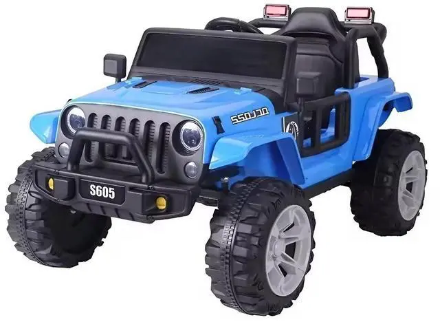 Main image of Toytexx Inc 12V S605 Kids Ride-On Jeep Wrangler Truck, Remote, LED, MP3, Blue