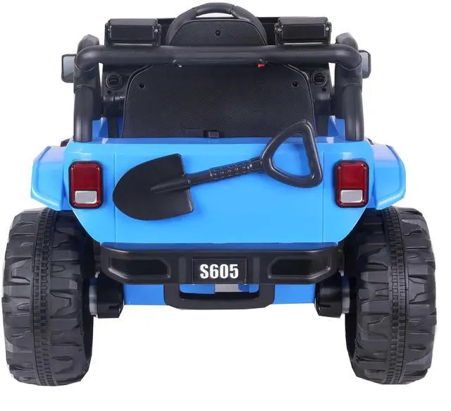 Alt view image 6 of 7 - Toytexx Inc 12V S605 Kids Ride-On Jeep Wrangler Truck, Remote, LED, MP3, Blue