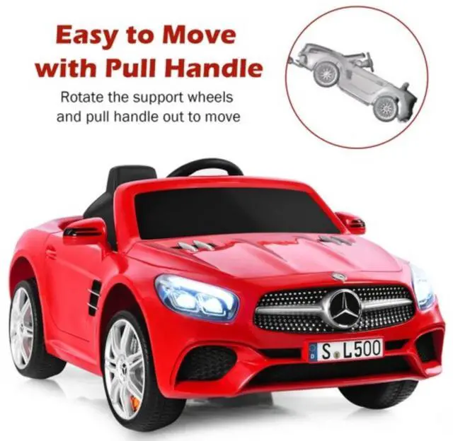 Alt view image 3 of 5 - Toytexx Inc 12V UENJOY Mercedes-Benz SL500 Kids Ride-On Car, Remote, Music, Suspension, Red