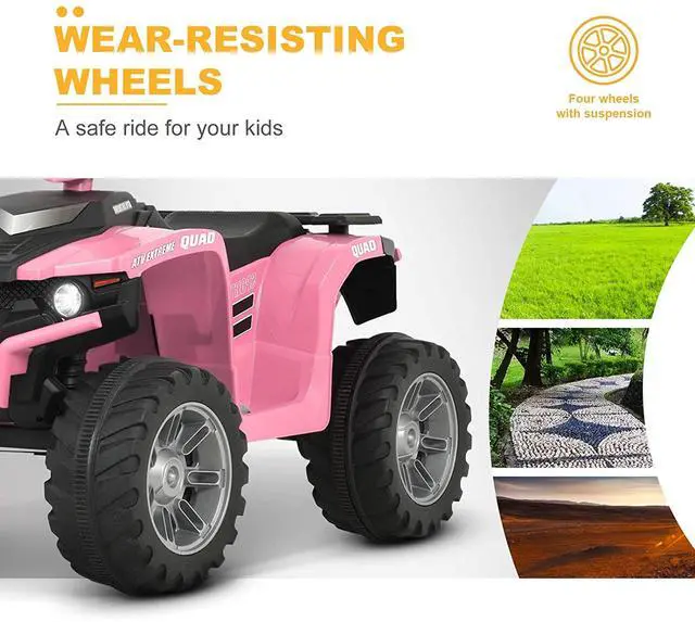 Alt view image 7 of 7 - Toytexx Inc 12V Uenjoy Kids Electric ATV Ride-On 4-Wheeler