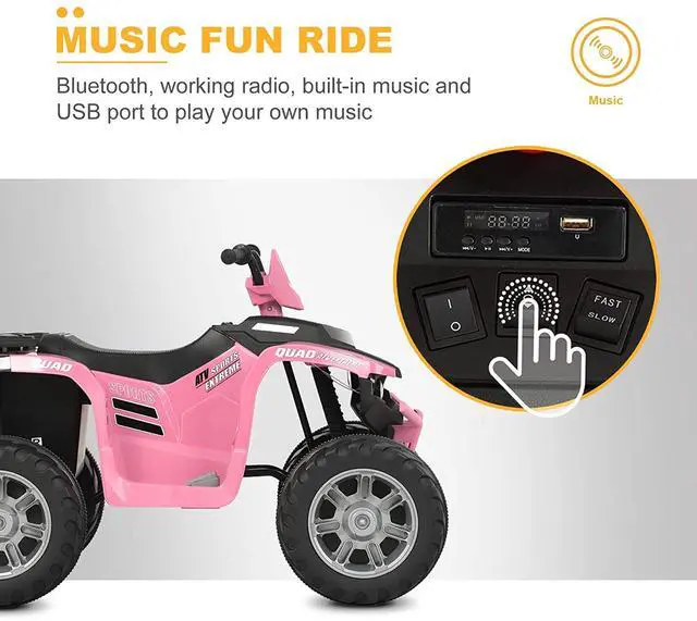 Alt view image 4 of 7 - Toytexx Inc 12V Uenjoy Kids Electric ATV Ride-On 4-Wheeler