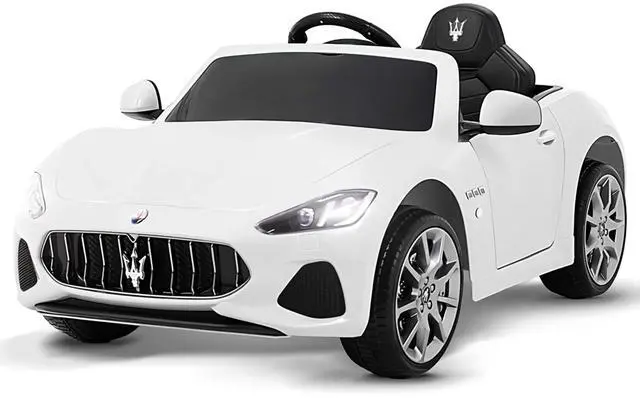 Main image of Toytexx Inc 12V UENJOY Maserati GranCabrio Kids Ride-On Car, Remote, LED, Music, Safety Features, White
