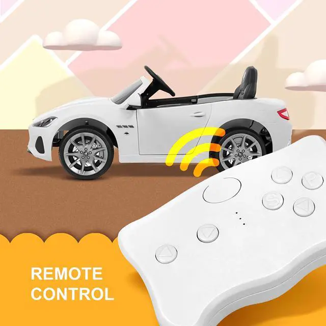 Alt view image 3 of 5 - Toytexx Inc 12V UENJOY Maserati GranCabrio Kids Ride-On Car, Remote, LED, Music, Safety Features, White