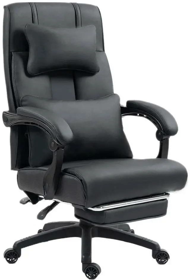 Alt view image 6 of 6 - Toytexx Inc Leather Ergonomic Gaming Office Chair with Footrest, Lumbar Support, Swivel Wheels