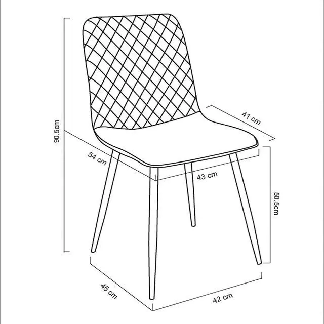 Alt view image 3 of 6 - Toytexx Inc Set of 4 Grey Velvet Armless Dining Side Chairs with Metal Legs