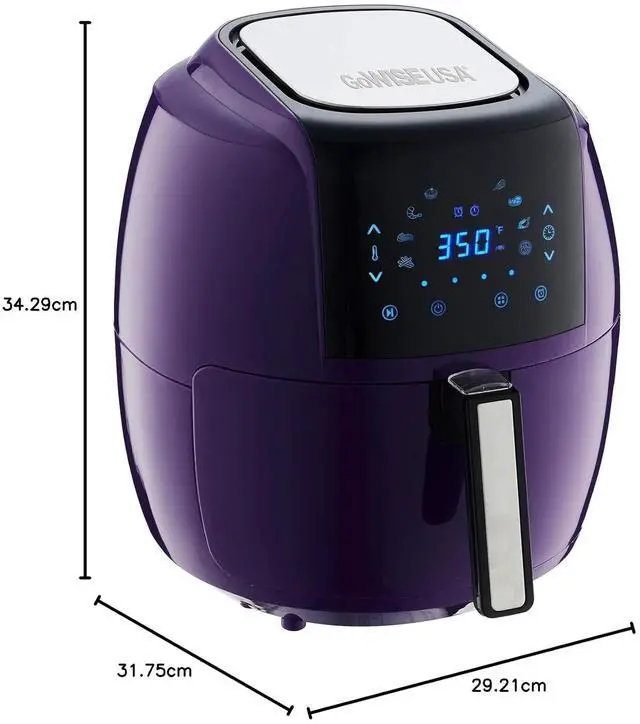 Alt view image 2 of 4 - Toytexx Inc 5.8Qt Purple Air Fryer, 1400W Electric Cooker with Touchscreen, 8 Presets, Temp Control & Recipe Book