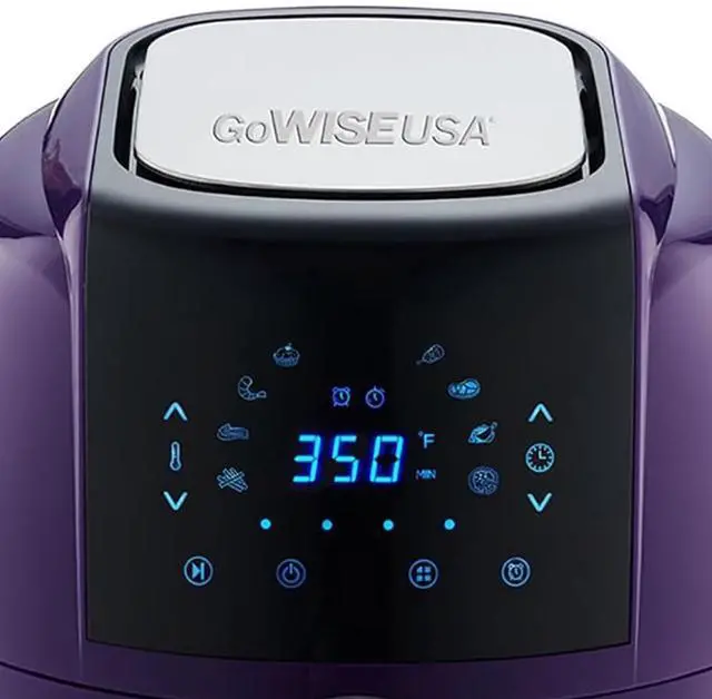 Alt view image 3 of 4 - Toytexx Inc 5.8Qt Purple Air Fryer, 1400W Electric Cooker with Touchscreen, 8 Presets, Temp Control & Recipe Book