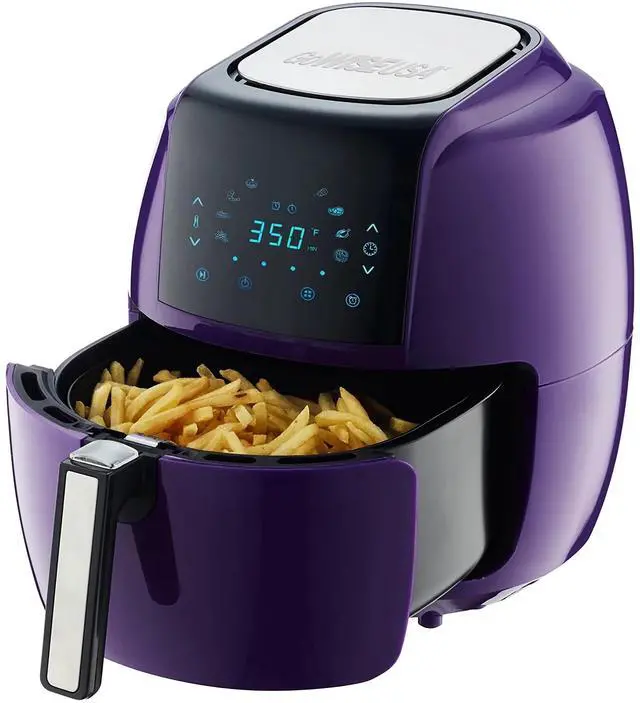Main image of Toytexx Inc 5.8Qt Purple Air Fryer, 1400W Electric Cooker with Touchscreen, 8 Presets, Temp Control & Recipe Book