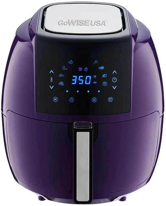 Alt view image 4 of 4 - Toytexx Inc 5.8Qt Purple Air Fryer, 1400W Electric Cooker with Touchscreen, 8 Presets, Temp Control & Recipe Book