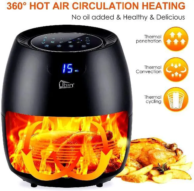 Alt view image 6 of 6 - Toytexx Inc 6.9Qt XL Air Fryer 1700W - Black, 8 Preset Modes, LED Touchscreen, NonStick Basket, Healthy RapidAir Cooking