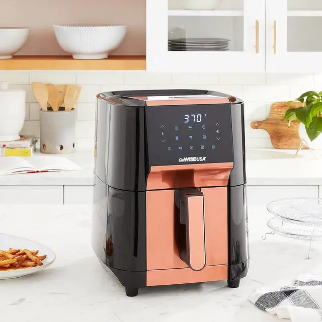 Main image of Toytexx Inc 7Qt XL Air Fryer with Dehydrator  1700W, 3 Racks, Touchscreen, Preheat & Broil (Copper)