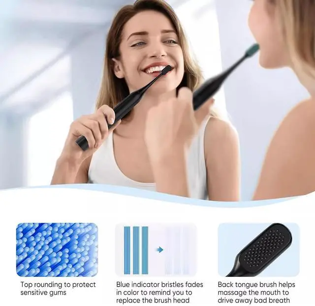 Alt view image 5 of 7 - Toytexx Inc Smart Electric Toothbrush with 5 Modes, 6 Brush Heads, 2Minute Timer & IPX7 Waterproof - Rechargeable for Adults & Kids