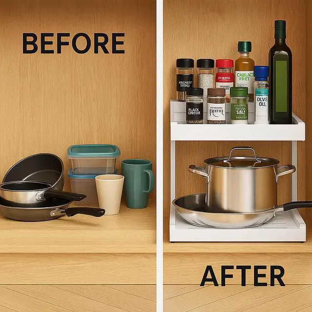 Alt view image 6 of 6 - Toytexx Inc Expandable Pull-Out Cabinet Organizer - Heavy-Duty Sliding Shelf with Adjustable Width (12 - 18"), Ball-Bearing Rails & Metal Storage Tray for Kitchen, Bathroom & Pantry - White