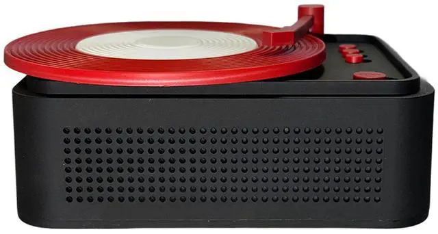 Alt view image 3 of 6 - Toytexx Inc Retro Bluetooth Speaker with LED Night Light - Vintage Turntable-Style Wireless Speaker Bluetooth 5.3 | Portable Mini Record Player Design with AUX/TF Card Support, 3W Audio for Home