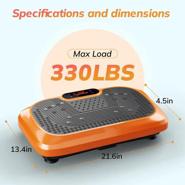 Alt view image 5 of 7 - Toytexx Inc Vibration Plate Exercise Machine for Home | Whole-Body Workout Platform with Remote Control & Resistance Bands, 1- 20 Speed Levels, LED Display, Quiet Motor, Anti-Slip Surface, 330 lbs