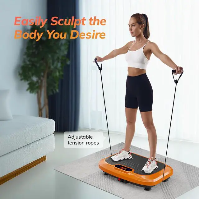 Alt view image 3 of 7 - Toytexx Inc Vibration Plate Exercise Machine for Home | Whole-Body Workout Platform with Remote Control & Resistance Bands, 1- 20 Speed Levels, LED Display, Quiet Motor, Anti-Slip Surface, 330 lbs