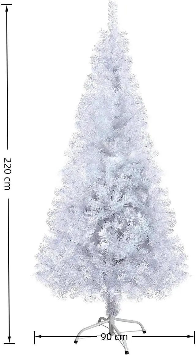 Alt view image 5 of 7 - Toytexx Inc 7.2 ft White Artificial Christmas Tree with Snow-White PVC Needles, Quick Umbrella Setup, Metal Stand, Indoor & Outdoor Holiday Décor
