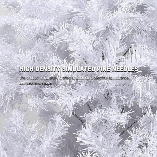 Alt view image 3 of 7 - Toytexx Inc 7.2 ft White Artificial Christmas Tree with Snow-White PVC Needles, Quick Umbrella Setup, Metal Stand, Indoor & Outdoor Holiday Décor