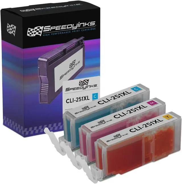 Alt view image 2 of 5 - SPEEDYINKS Compatible Ink Cartridge Replacement for Canon CLI-251XL High-Yield (1 Cyan, 1 Magenta, 1 Yellow, 3-Pack)