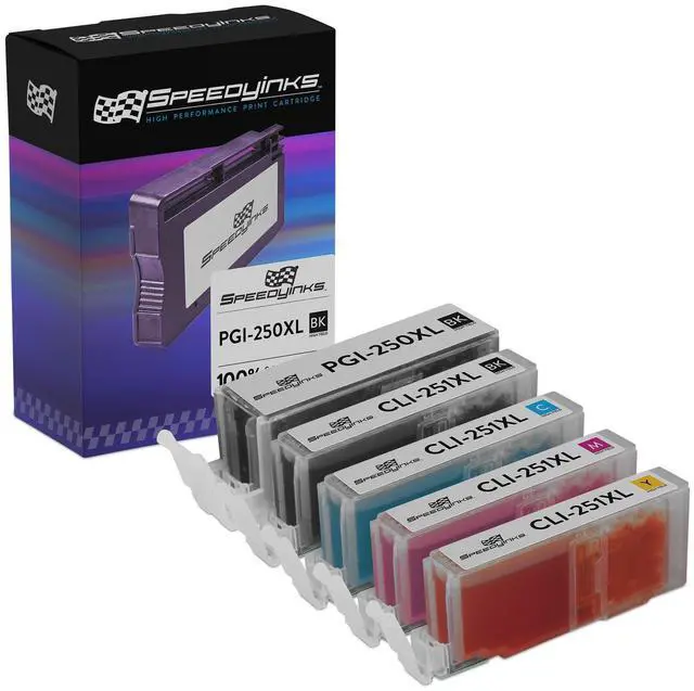 Alt view image 5 of 8 - Speedy Inks Compatible Ink Cartridge Replacement for Canon PGI-250XL and CLI-251XL High Yield (1 Pigment Black, 1 Black, 1 Cyan, 1 Magenta, 1 Yellow, 5-Pack)