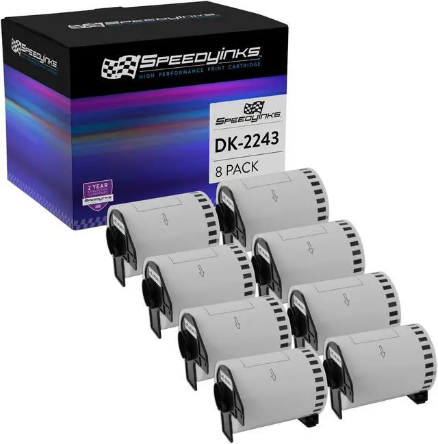 Alt view image 6 of 6 - Brother Indoor Paper Label Tape Cartridge, Black/White, 4"W x 100 ft. DK2243
