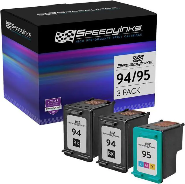 Alt view image 2 of 10 - Speedy Inks - Compatible replacement for HP 94 C8765WN & HP 95 C8766WN Ink Cartridge Set: 2 Black & 1 Color