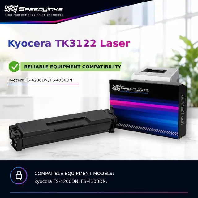 Alt view image 5 of 5 - Speedy Inks Compatible Toner Cartridge Replacement for Kyocera TK-3122 1T02L10US0 (Black, 5-Multipack) Compatible with the following Kyocera-Mita Printer Model FS-4200DN
