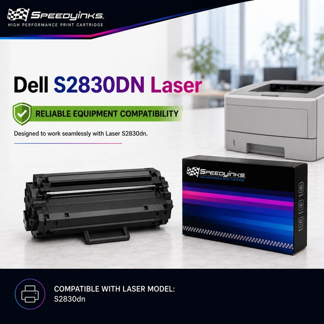 Alt view image 5 of 5 - Speedy Inks Compatible Toner Cartridge Replacement for Dell S2830dn 593-BBYO (Black)