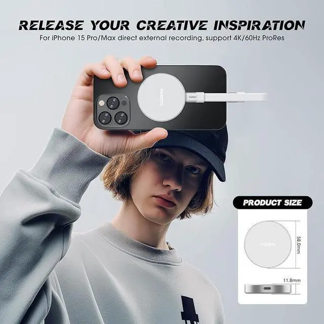 Alt view image 5 of 7 - KOWIN LPS2000M USB 3.2 Gen 2x2 Magnetic Portable SSD 1TB, R/W up to 2000/1800MB/s, White, High Speed NVME Protocol Type-C Interface (Can Directly Connect to Mobile Phone)External SSD 1TB White