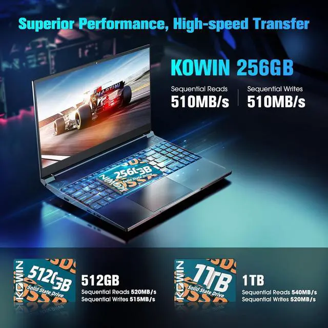 Alt view image 2 of 7 - KOWIN CAS100 2.5' SATA 6Gb/s SSD 256GB, R/W up to 510/510MB/s,SATA3.0 interface desktop/laptop universal computer hard drive high-speed SATA6Gb/s built-in solid state drive 256GB